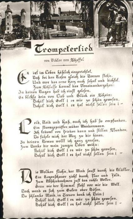 Trompeter Scheffel Trompeterlied Denkmal Schloss Alte Rhein-Bruecke