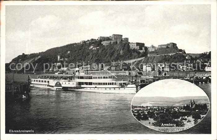 Dampfer Seitenrad Ehrenbreitstein Arenberg