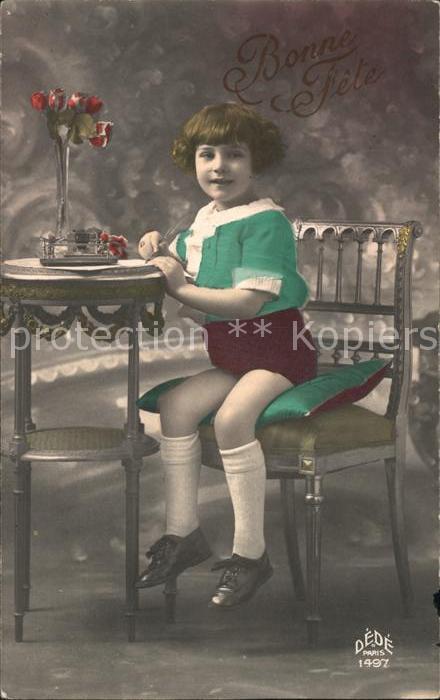 Foto DEDE Nr. 1497 Kind Glueckwunsch Rosen