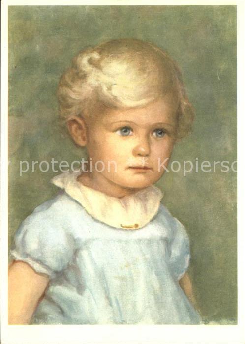Kuenstlerkarte M. Bally-Huessy Kinderbildnis Spendenkarte Pro Infirmis
