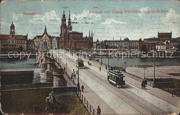 Strassenbahn Dresden Altstadt Koenig Friedrich August-Bruecke
