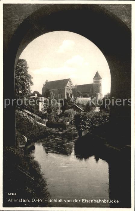 Allenstein Olsztyn Schloss v.d. Eisenbahnbruecke