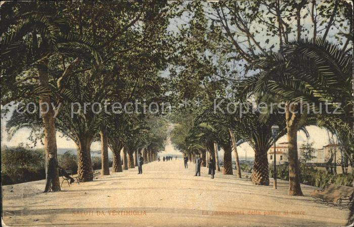 Ventimiglia Liguria passeggiata della palme mare