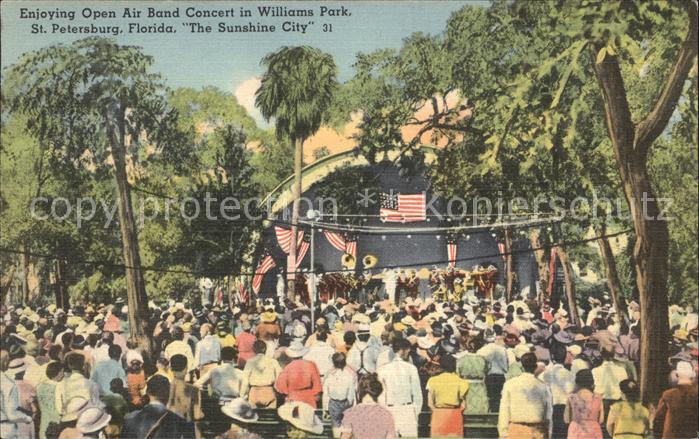 St Petersburg Florida Enjoying Open Air Band Concert Williams Park