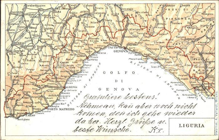 Genova Genua Liguria Panoramakarte Porto Murizzo Acqui Cuneo