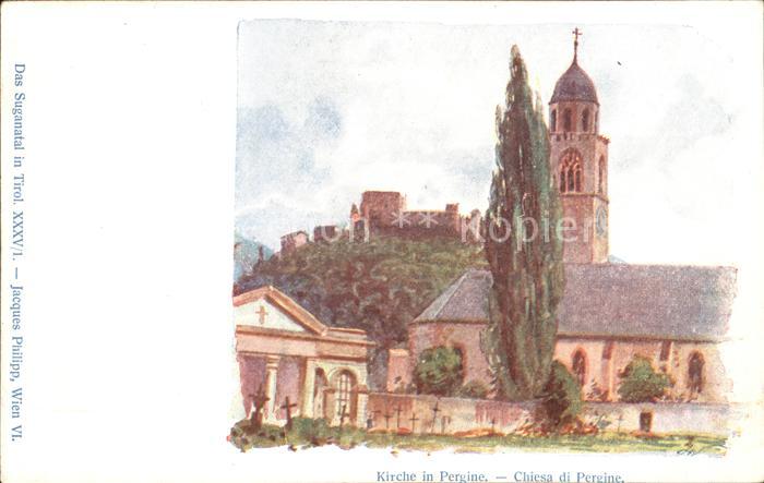 Pergine Kirche Kuenstlerkarte