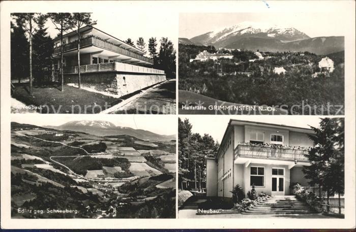 Grimmenstein Edlitztal Heilstaette Neubau Editz Schneeberg