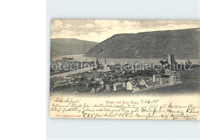 Bingen Rhein Panorama mit Burg Klopp