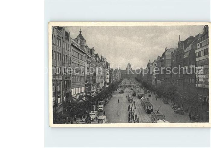 Prag Prahy Prague Wenzelsplatz Strassenbahn