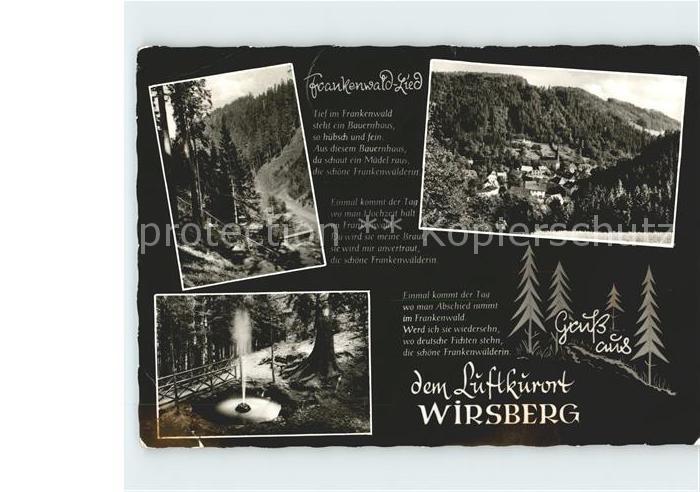 Wirsberg Kulmbach Bayern und Umgebung Luftkurort Frankenwald Lied