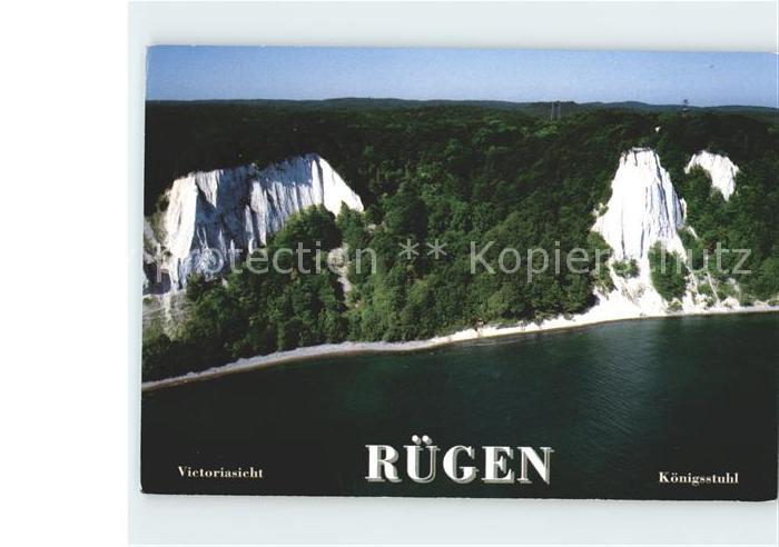 Ruegen Victoriasicht und Koenigsstuhl Kreidekueste Fliegeraufnahme