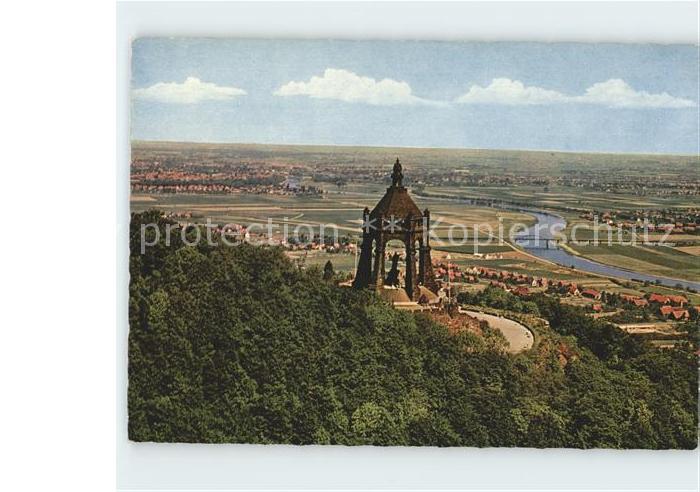 Porta Westfalica Kaiser Wilhelm Denkmal Wittekindsberg Fliegeraufnahme