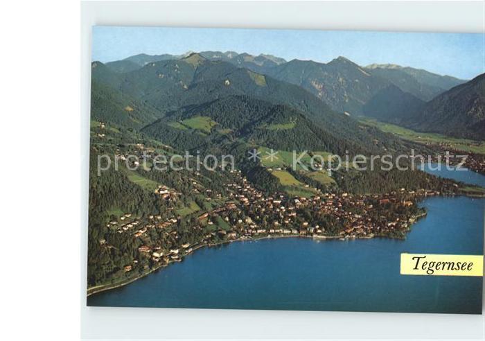 Tegernsee Bayern mit Baumgarten und Brecherspitz Mangfallgebirge Fliegeraufnahm