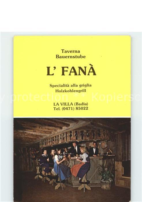 La Villa Val Badia Taverna Bauernstube L'Fana