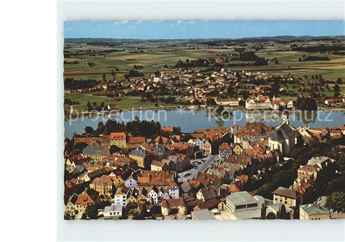 Schaerding Kneippkurort Grenzstadt Blick nach Neuhaus am Inn Fliegeraufnahme