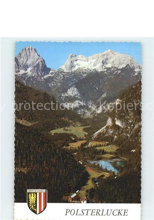 Polsterlucke mit Priel und Spitzmauer Totes Gebirge Wappen Fliegeraufnahme