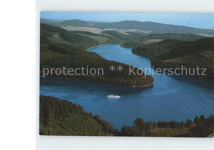 Hennesee Meschede mit MS Hennesee Fliegeraufnahme