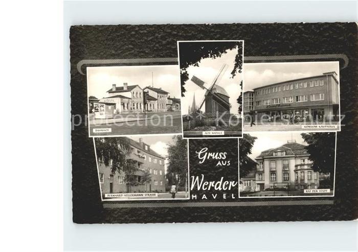 Werder Havel Bahnhof Bernhard Kellermann Strasse Rat der Stadt Konsum Kaufhaus M