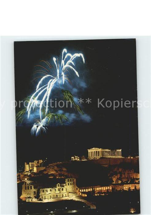 Athenes Athen Akropolis bei Nacht