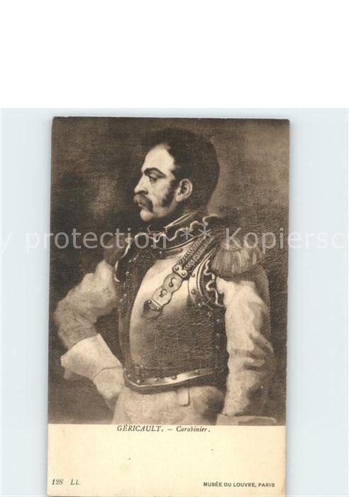 Kuenstlerkarte Alte Kuenstler Theodore Gericault Carabinier Nr. 128