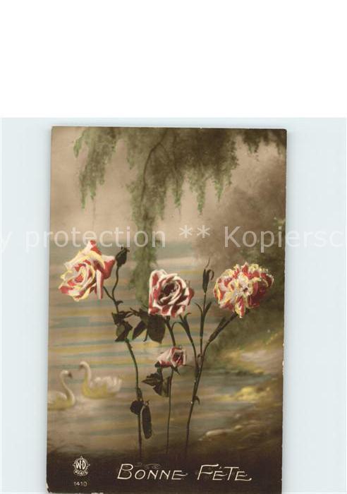 Verlag WD Paris Nr. 1410 Rosen Schwaene