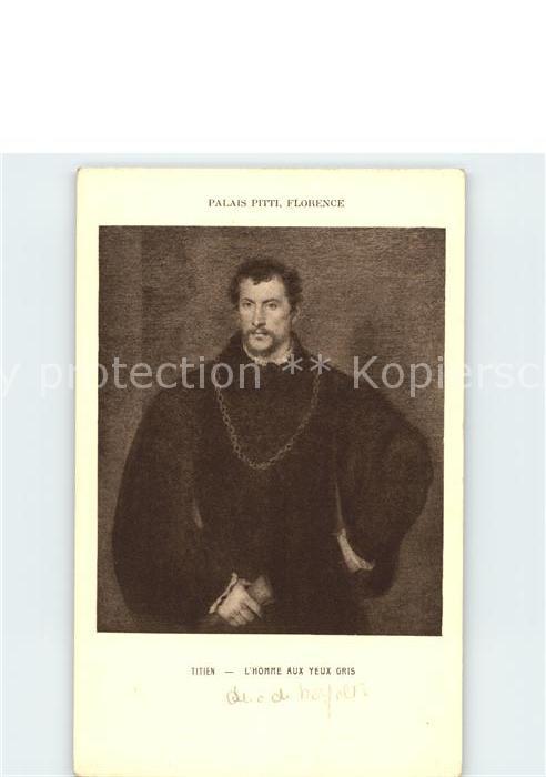 Kuenstlerkarte Alte Kuenstler Titien l Homme aux yeux gris
