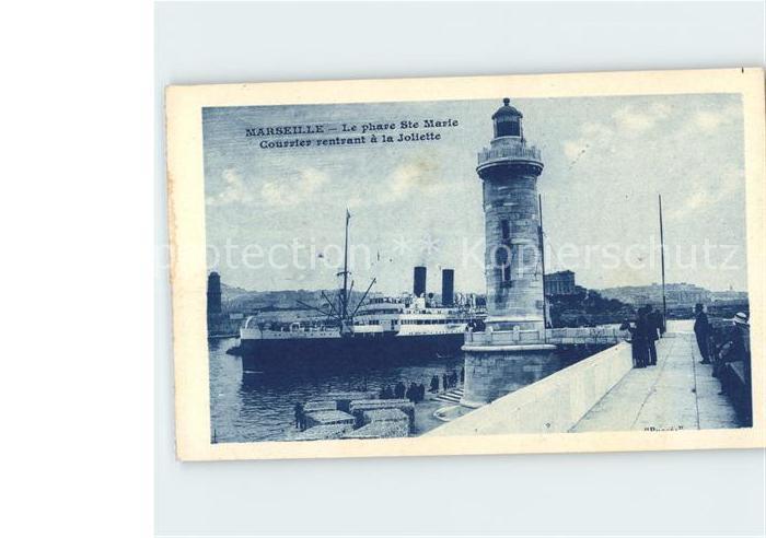 Leuchtturm Lighthouse Marseille Pahre Ste. Marie Joliette Dampfer
