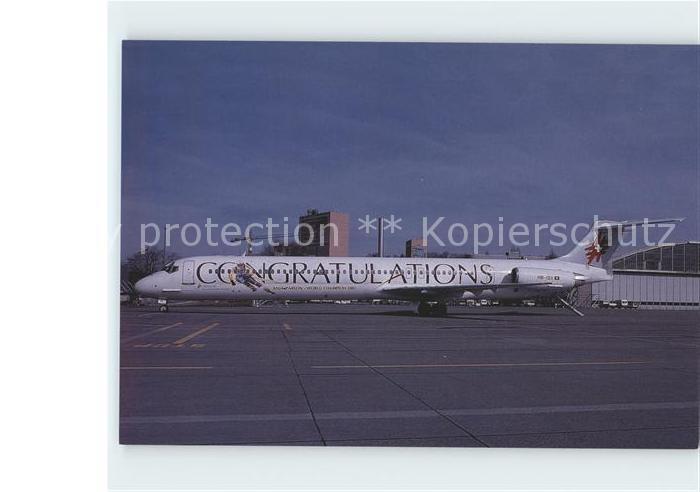 Flugzeuge Zivil Crossair Congratulations Anja Paerson McDonnell Douglas MD-83 HB