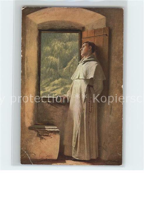 Kuenstlerkarte Th. v. Cederstroem Ein Sonnenstrahl Nr. 142 Moench