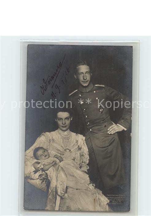 Adel Preussen Kronprinz Wilhelm Kronprinzessin Cecilie Kind