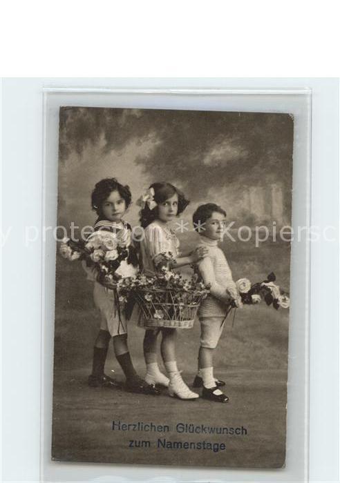 Kinder Child Enfants Blumen Glueckwunsch Namenstag