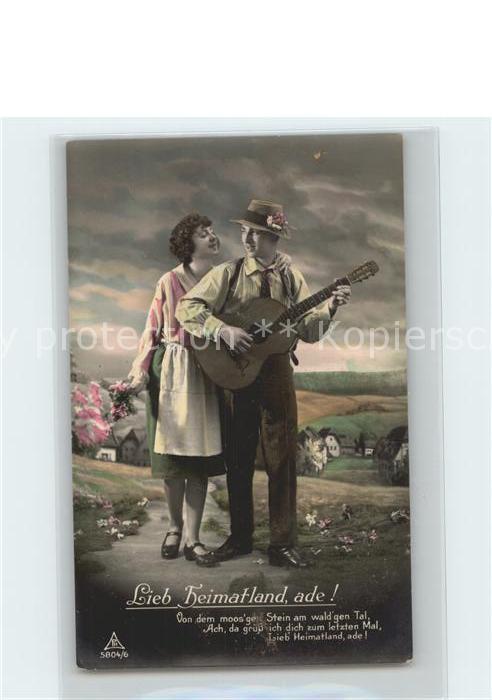 Foto PH Nr. 5804/6 Lieb Heimatland ade Paar Gitarre