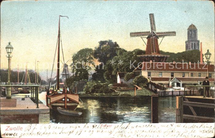 Zwolle Overijssel Segelboot Kirche Mühle