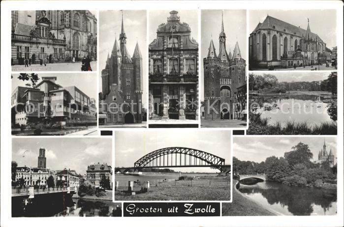 Zwolle Overijssel Teilansichten Sassenpoort Brug Kerk