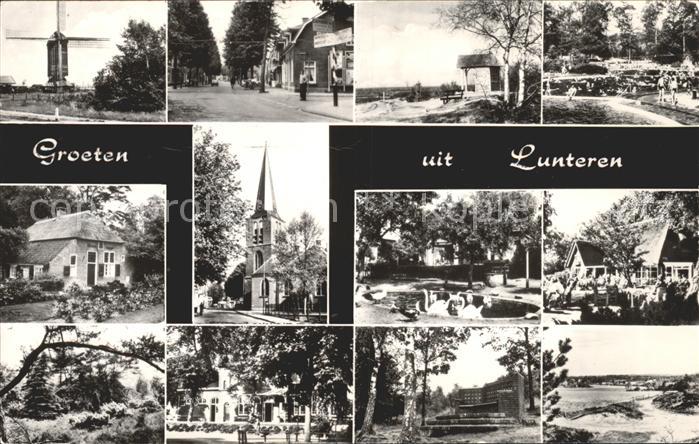 Lunteren Teilansichten Muehle Kirche Schwanenteich