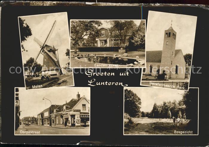 Lunteren Molen Kerk Bosgezicht Straat Eenden vij