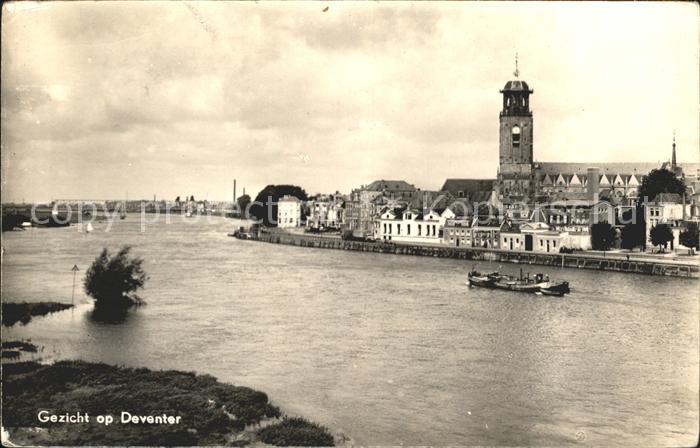 Deventer Gezicht met Kerk Partie am Fluss Kirche