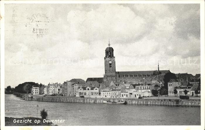Deventer Gezicht met Kerk Kirche Partie am Fluss