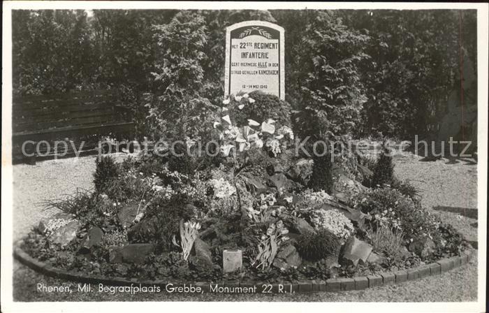 Rhenen Mil. Begraafplaats Grebbe Monument 22 R