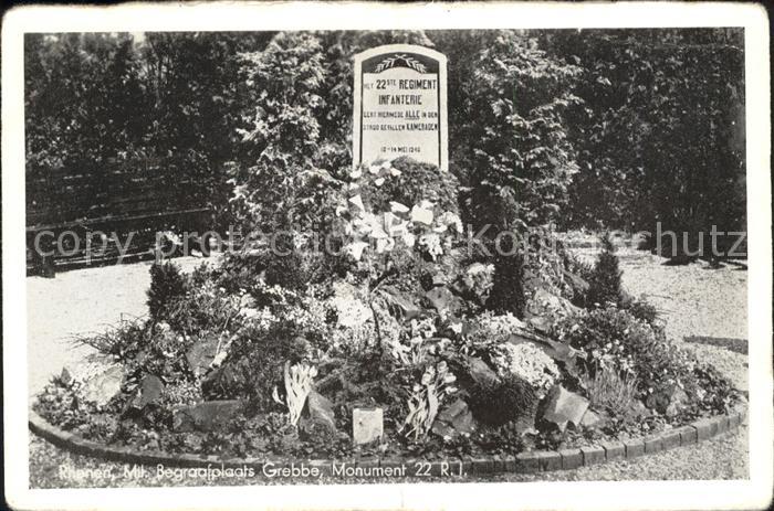 Rhenen Mil. Begraafplaats Grebbe Monument 22 R I Denkmal