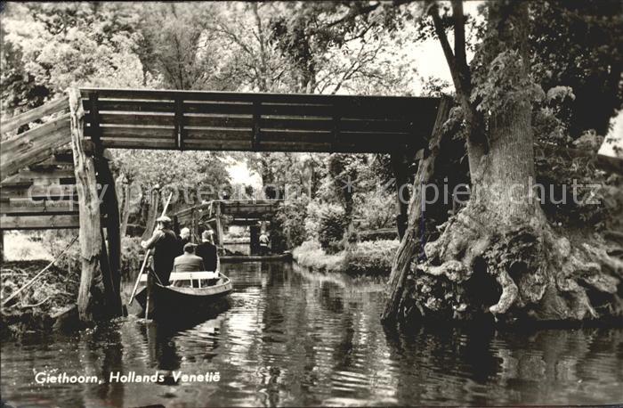 Giethoorn Hollands Venetie Kahn Wasserstrasse Brü