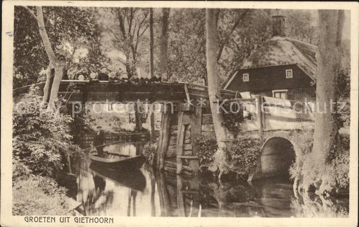 Giethoorn Cafe Restaurant Centrum Brücke Kahn Was