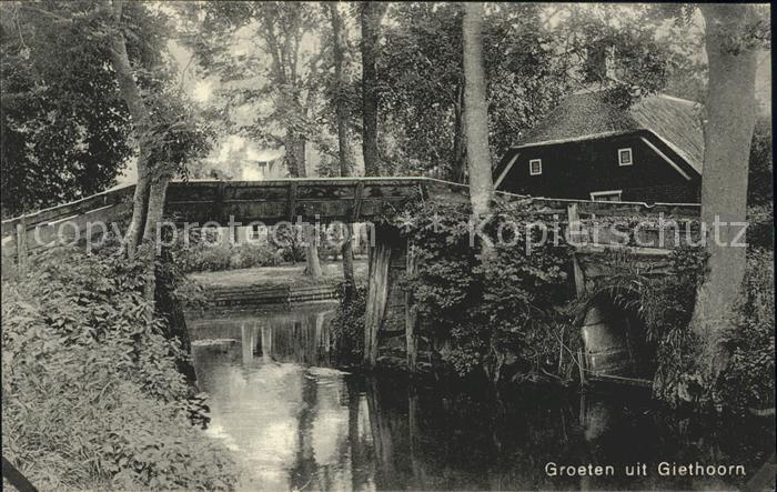 Giethoorn Wasserstrasse Holzbrücke
