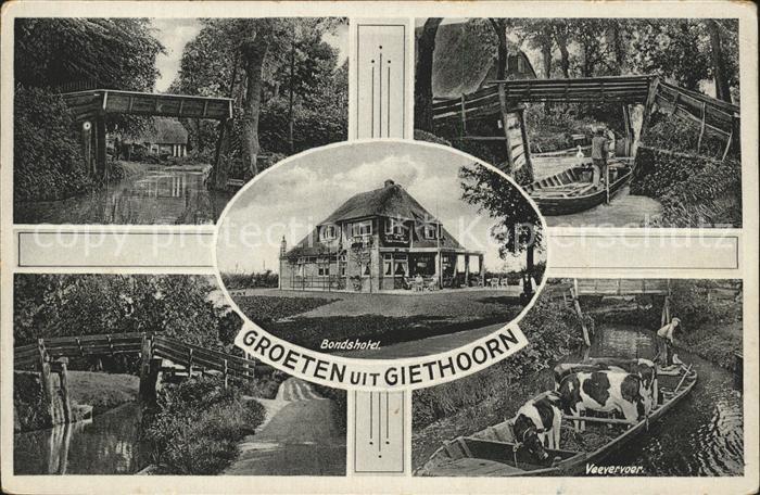 Giethoorn Teilansichten Veevervoer Bondshotel Pension Prinsen