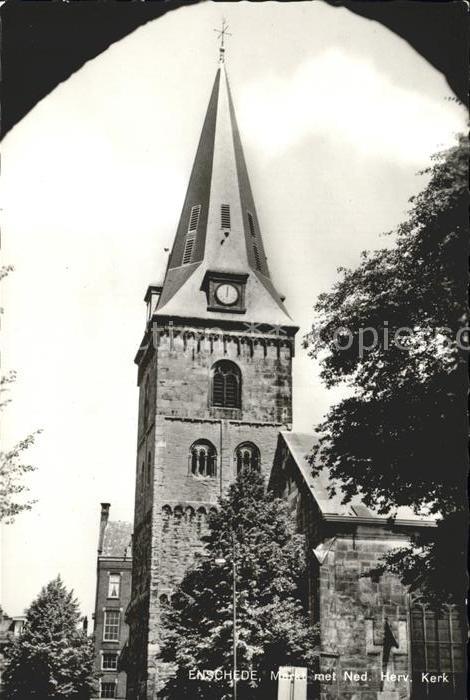 Enschede Markt met Ned Herv Kerk Kirche