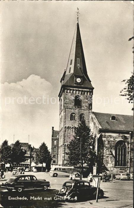 Enschede Markt met Grote Kerk Kirche