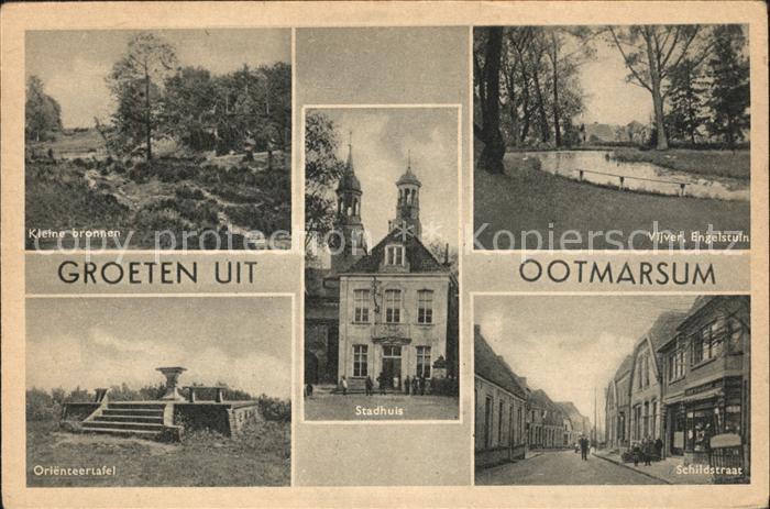 Ootmarsum Stadhuis Kl. bronnen Orienteertafel Engelstuin Schildstraat