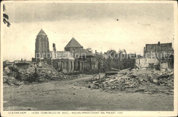 Doetinchem Hoek Terborgsche Weg Wilhelminastraat na Maart 1945