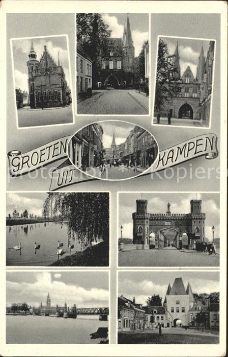 Kampen Niederlande Sehenswuerdigkeiten der Stadt Rathaus Kirche Bruecke Schwan