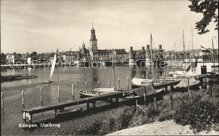 Kampen Niederlande Ijsselbrug Bruecke Uferpartie Boote